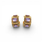 Aros Imperial Violeta y Cristal - Piedra de Toque