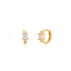 Aros Pequeños Circonitas Cuadradas Oro - Piedra de Toque