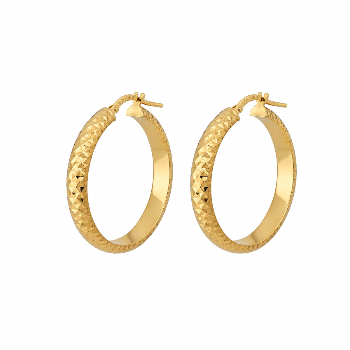 Aros Textura Diamantada Oro - Piedra de Toque