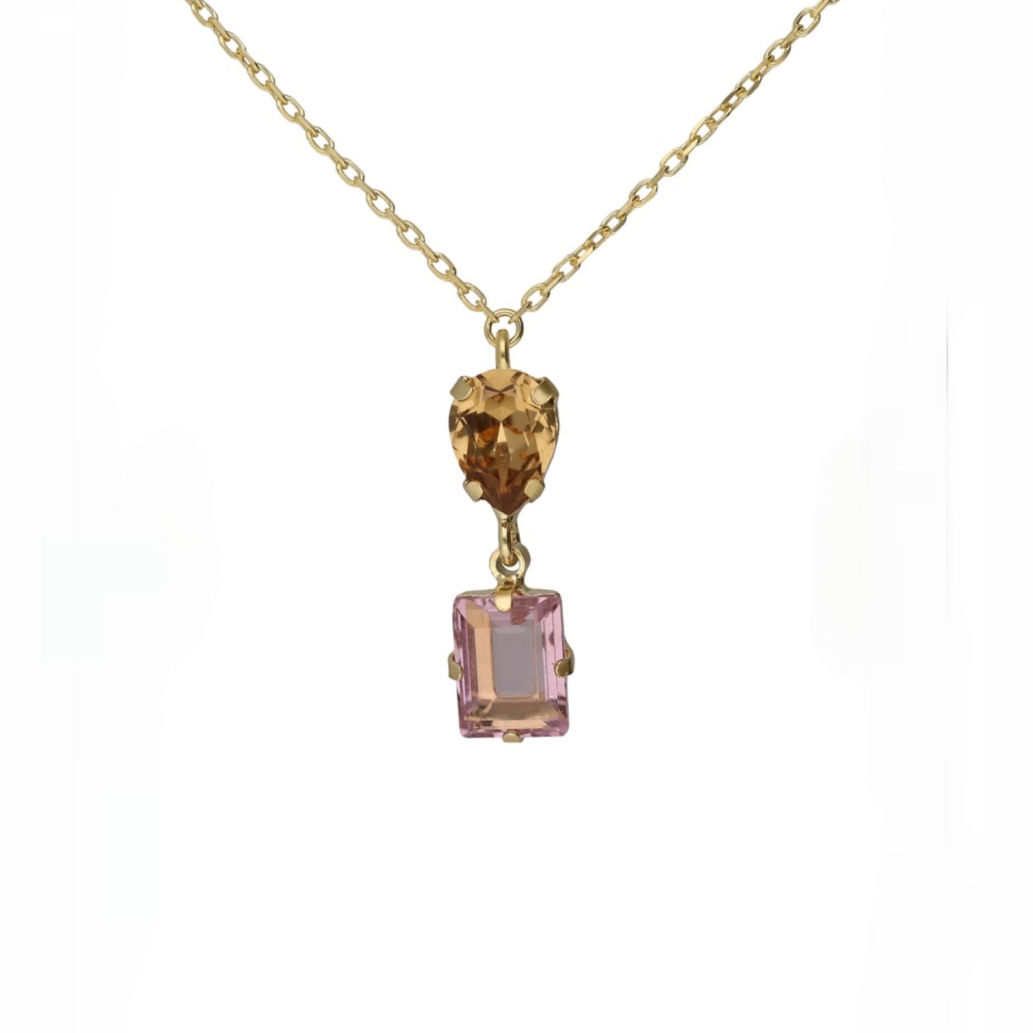 Collar Champagne y Amatista Clara - Piedra de Toque