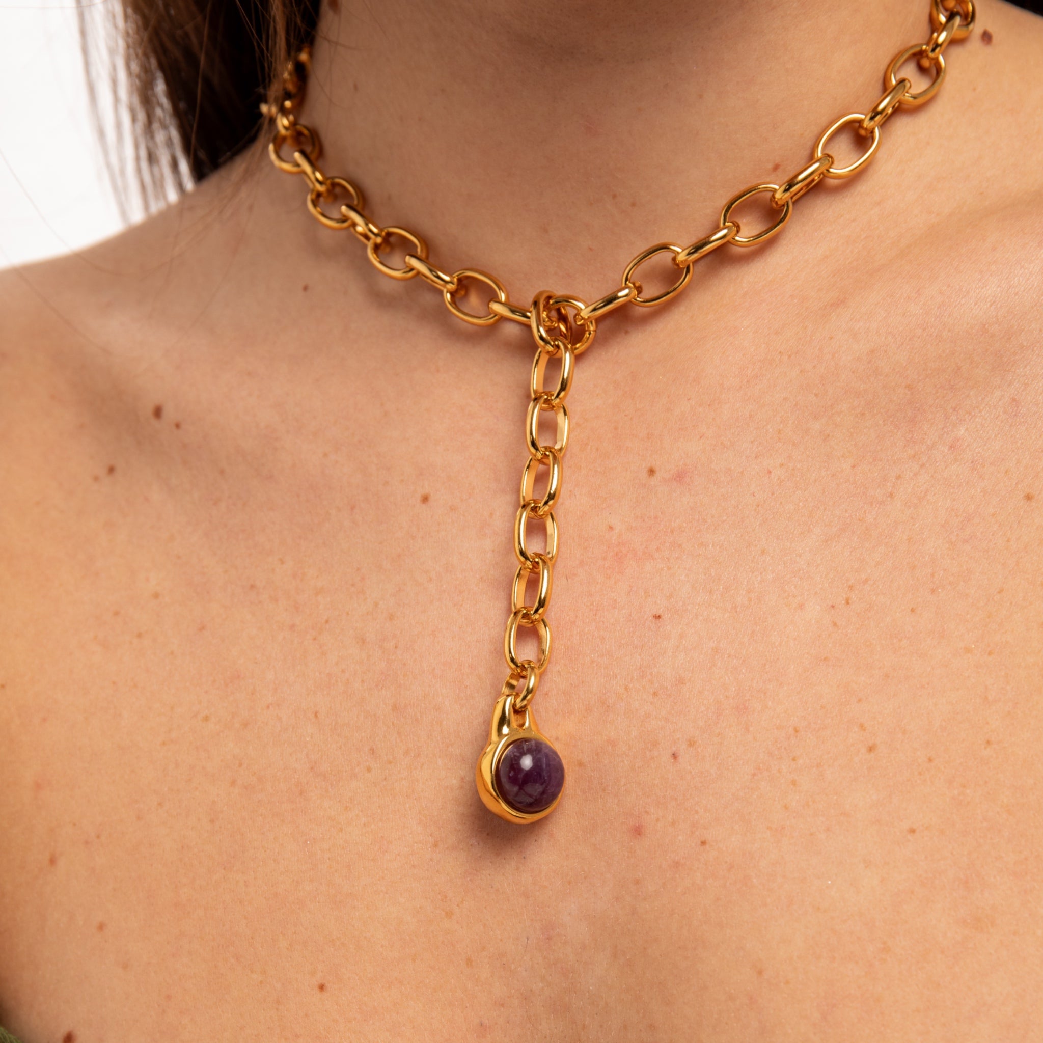 Collar Corbatín con Amatista - Piedra de Toque