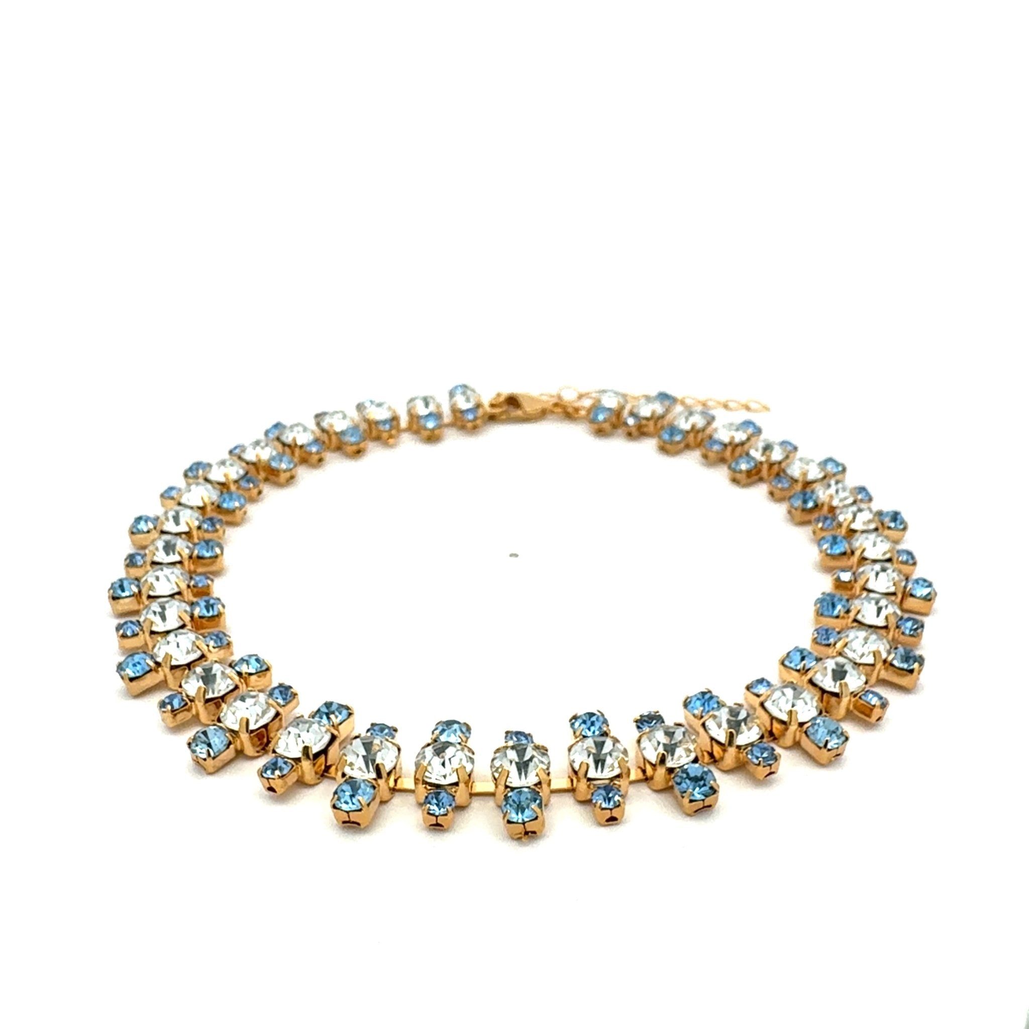 Collar Cristales Azul y Blanco - Piedra de Toque