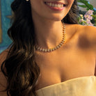 Collar Cristales Blancos Plata - Piedra de Toque