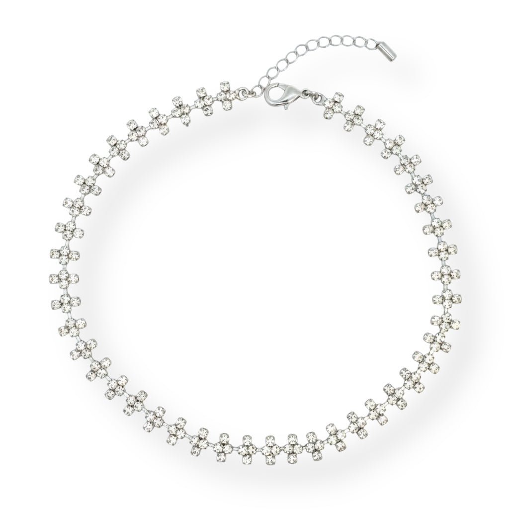 Collar Cristales Blancos Plata - Piedra de Toque