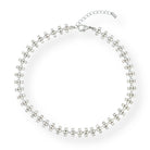 Collar Cristales Blancos Plata - Piedra de Toque