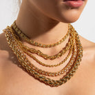 Collar Cristales Cuadriculados Oro - Piedra de Toque