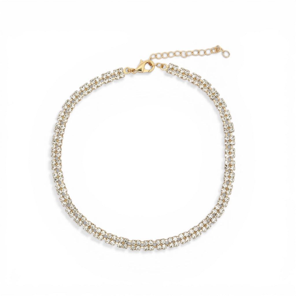 Collar Cristales Cuadriculados Oro - Piedra de Toque