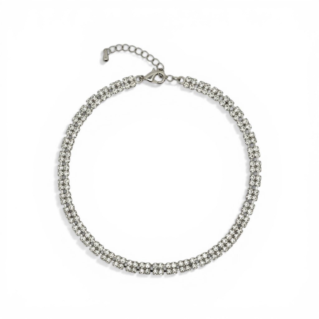 Collar Cristales Cuadriculados Plata - Piedra de Toque