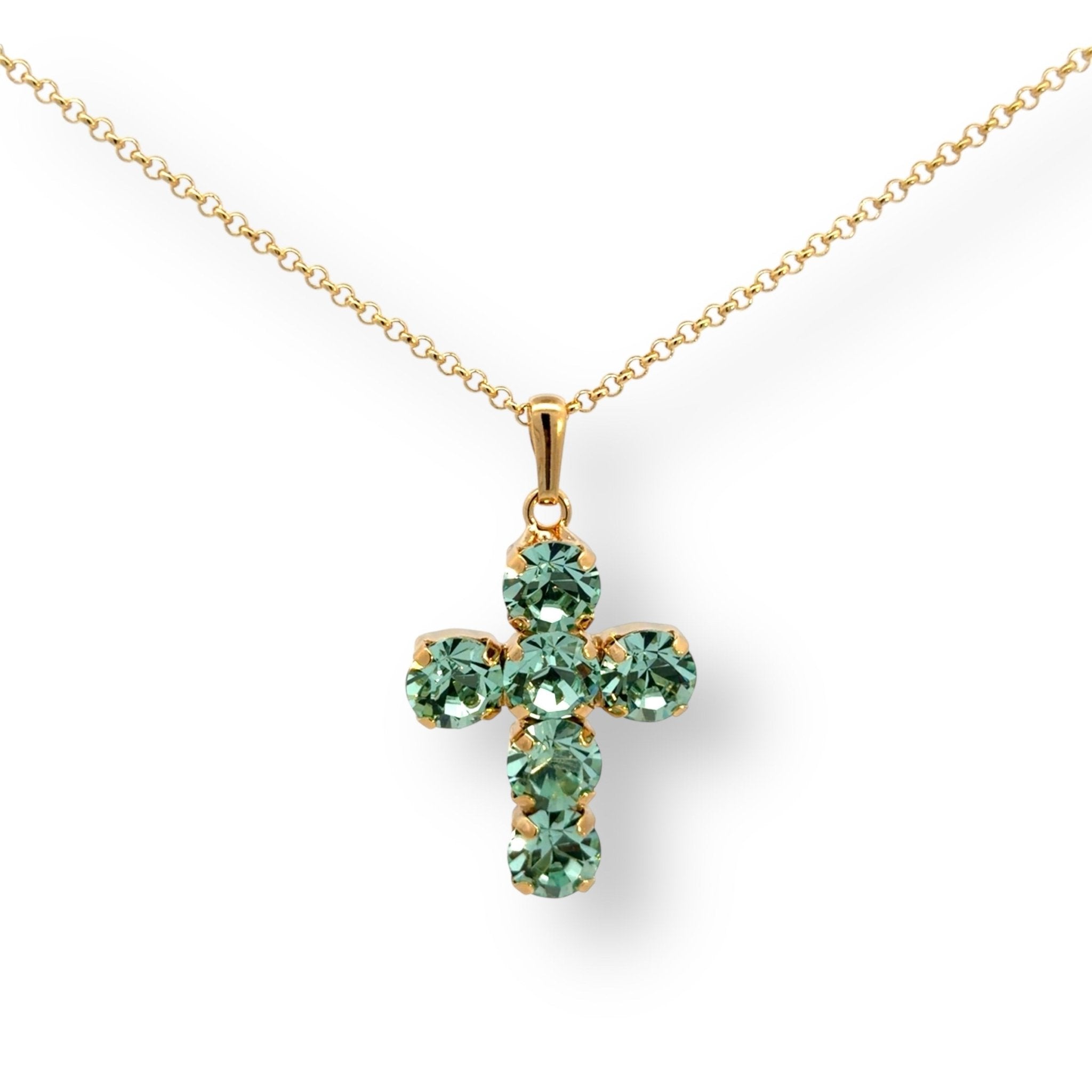 Collar Cruz Mediana Crisolito - Piedra de Toque