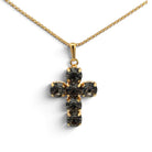 Collar Cruz Mediana Diamante Negro - Piedra de Toque