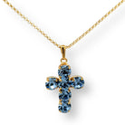 Collar Cruz Mediana Zafiro Azul - Piedra de Toque