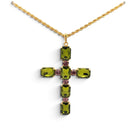 Collar Cruz Oliva y Amatista Clara - Piedra de Toque