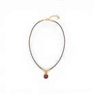 Collar Cuero y Cristal - Piedra de Toque