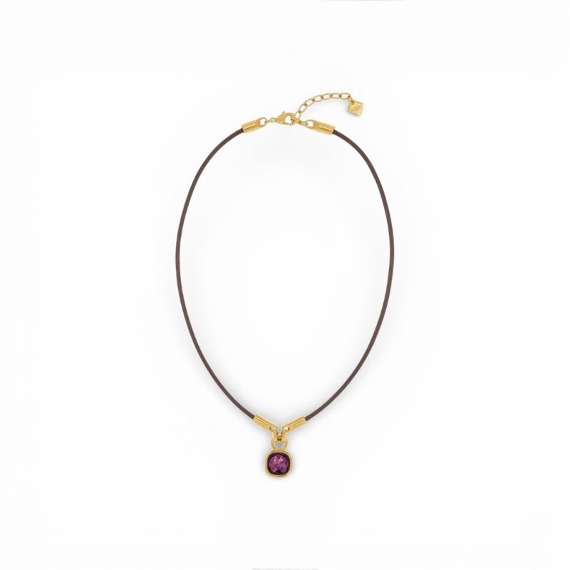 Collar Cuero y Cristal - Piedra de Toque