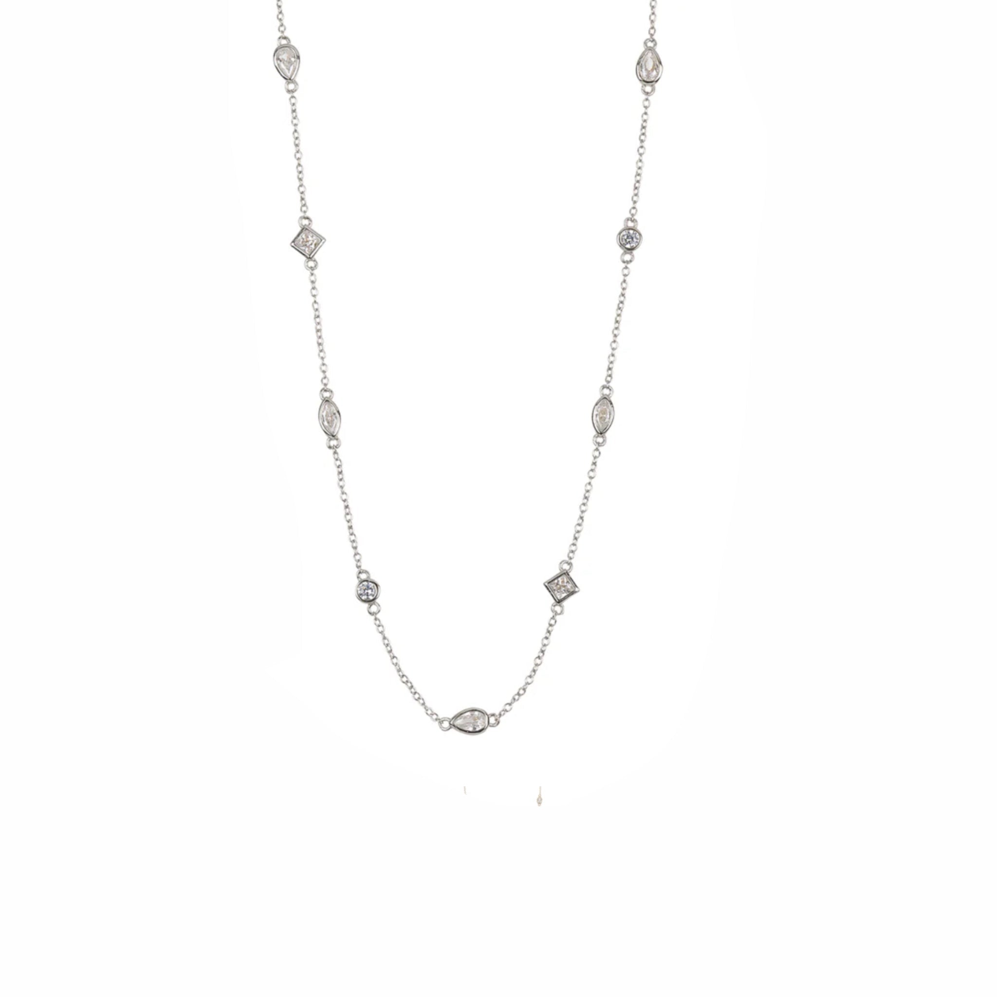 Collar Gota, Rombo y Marquise Plata - Piedra de Toque
