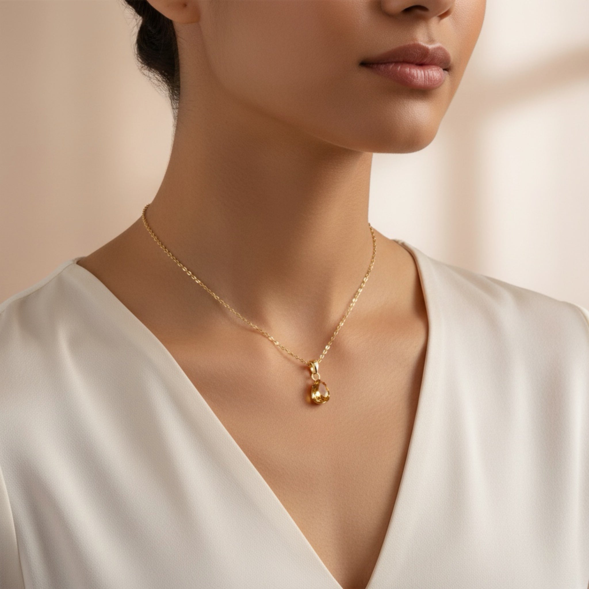 Collar Gota Topacio Claro - Piedra de Toque