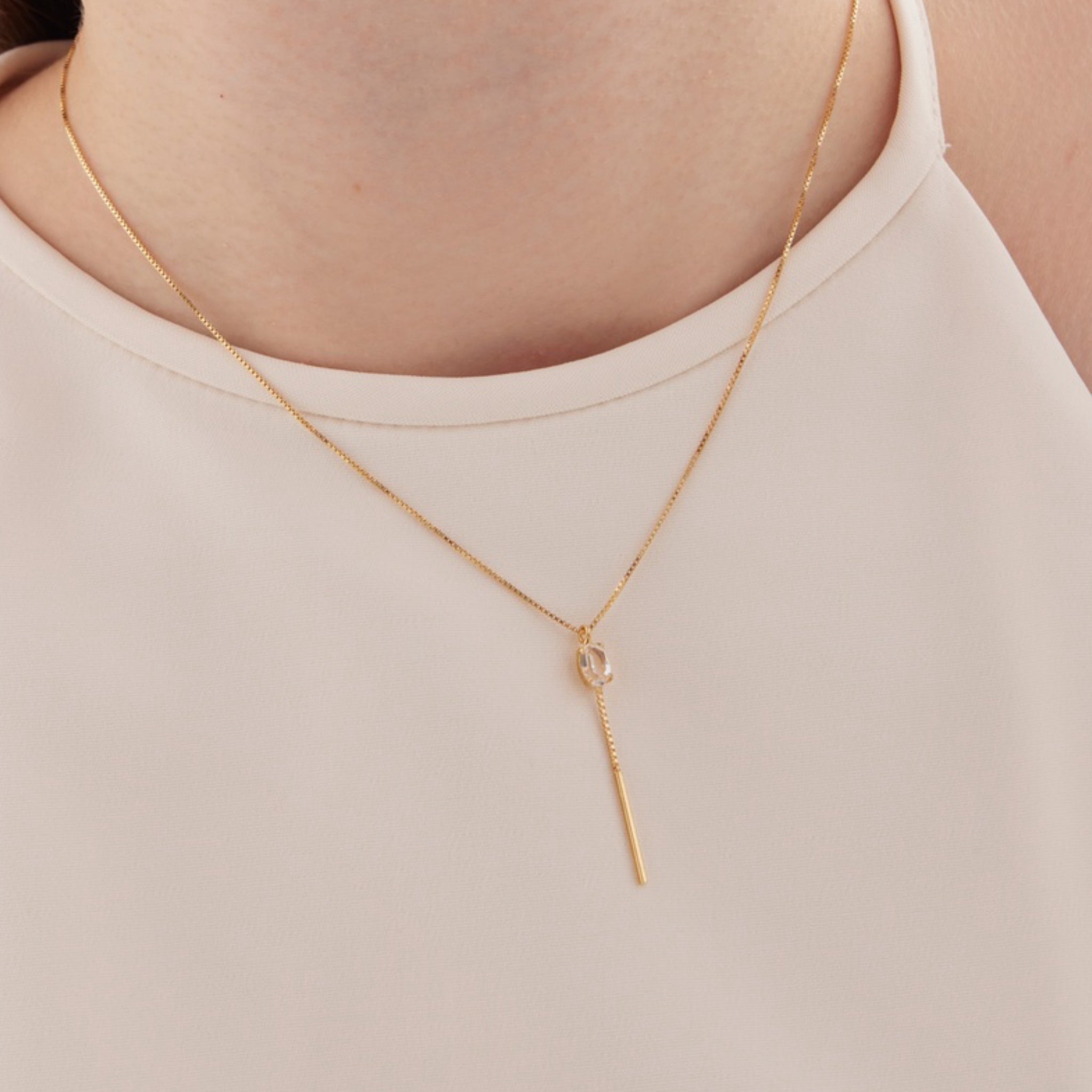 Collar Largo Punta de Luz con Caída - Piedra de Toque