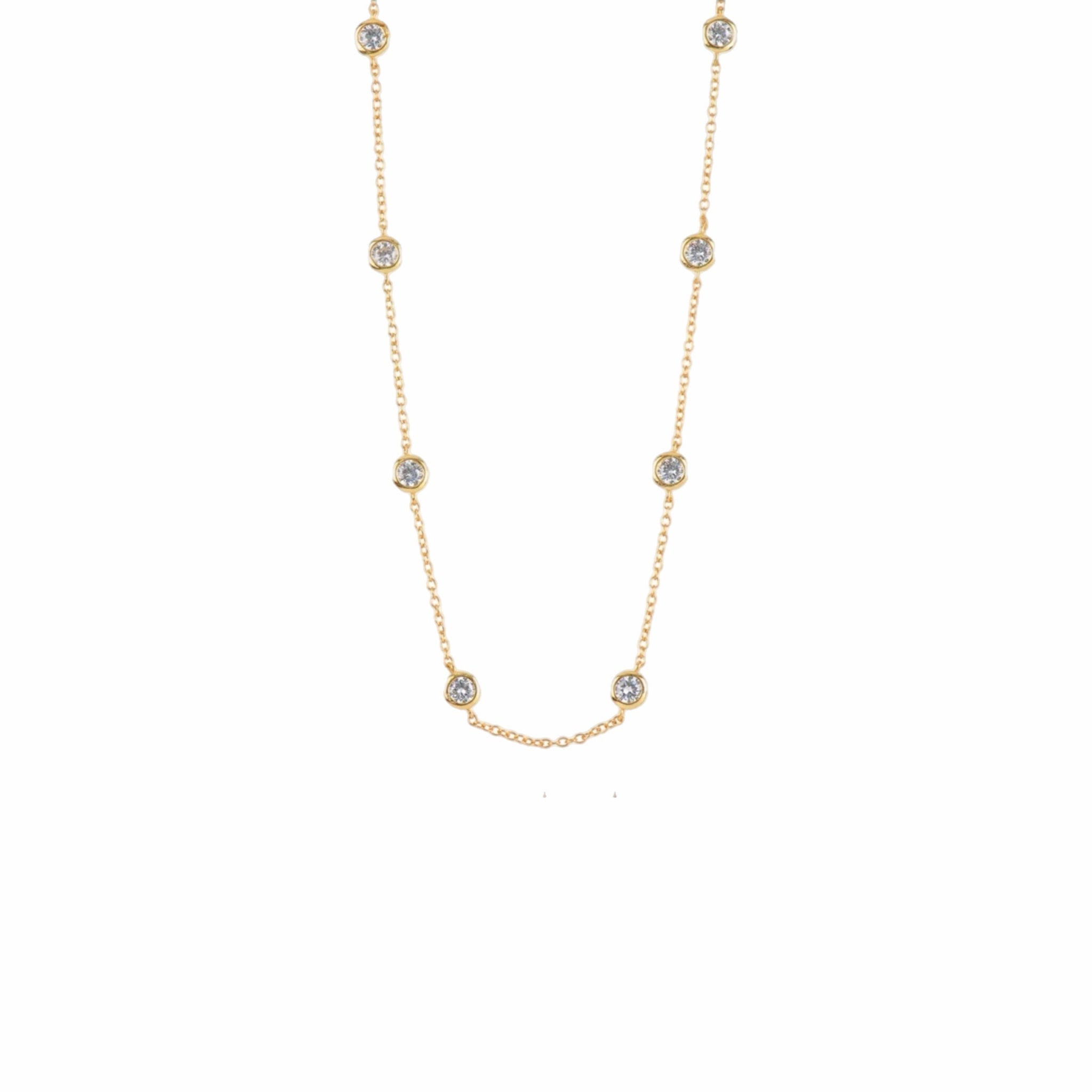 Collar Ocho Circonitas Oro - Piedra de Toque