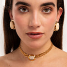 Collar Plata Vintage Clásico Amarillo Claro - Piedra de Toque