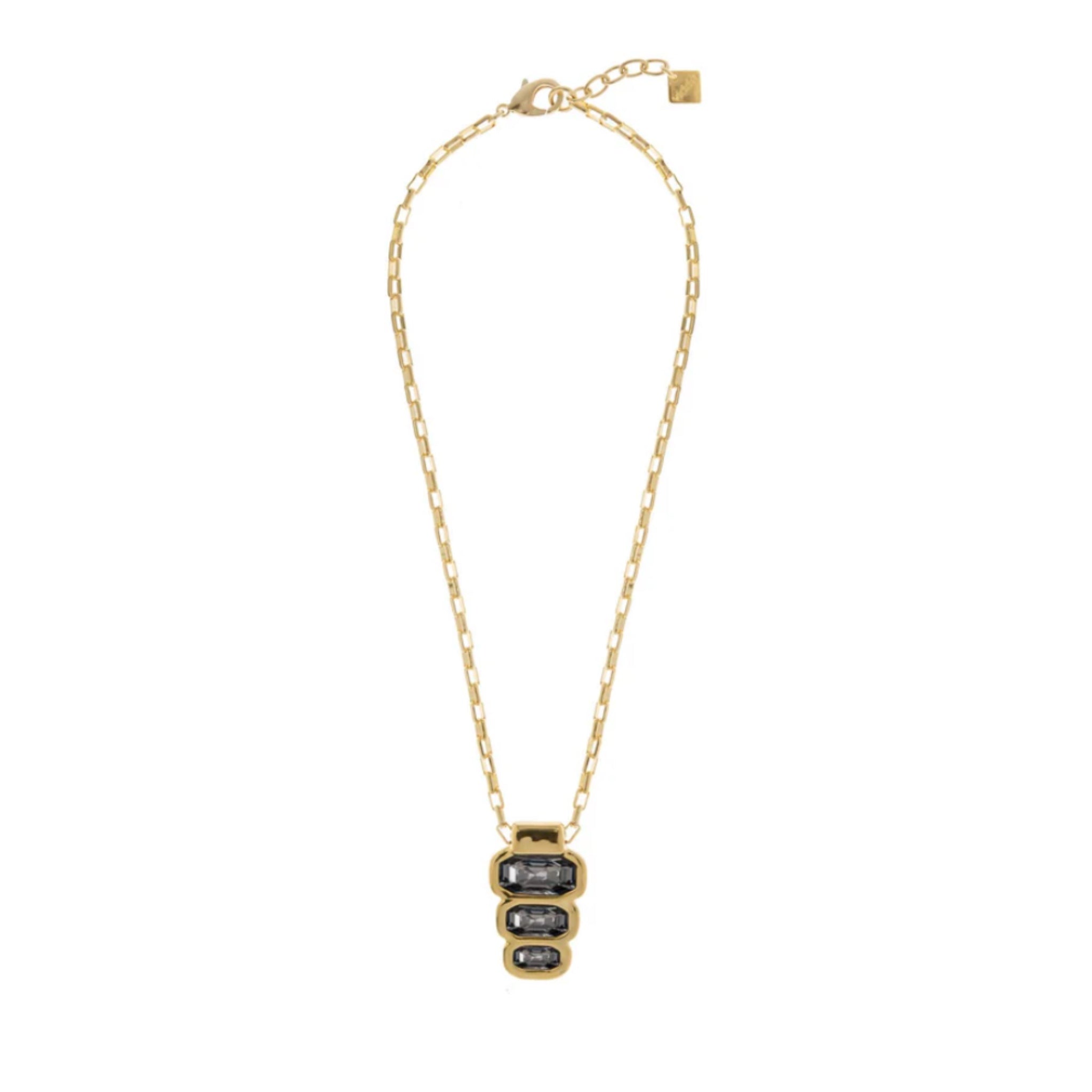 Collar Rectángulos Diamante Negro - Piedra de Toque