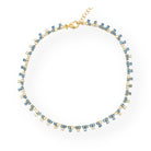 Collar Triángulos Zafiro Azul y Ópalo Blanco - Piedra de Toque