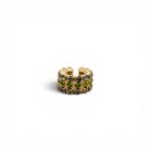 Ear Cuff Banda Diamante Negro y Oliva - Piedra de Toque