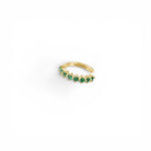 Ear Cuff Cristales Esmeralda Oro - Piedra de Toque