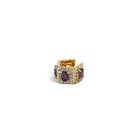 Ear Cuff Doble Cuadrados Amatista - Piedra de Toque