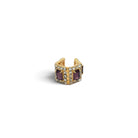 Ear Cuff Doble Cuadrados Amatista - Piedra de Toque