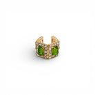 Ear Cuff Doble Cuadrados Peridot - Piedra de Toque