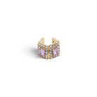 Ear Cuff Doble Cuadrados Violeta - Piedra de Toque