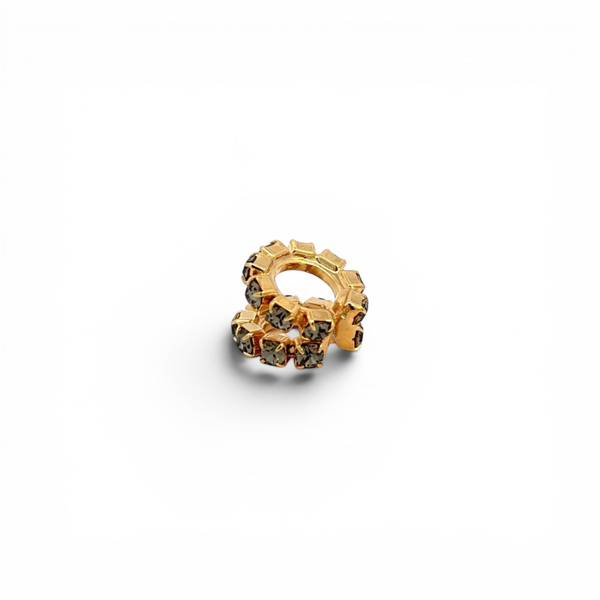 Ear Cuff Doble Mediano Diamante Negro - Piedra de Toque
