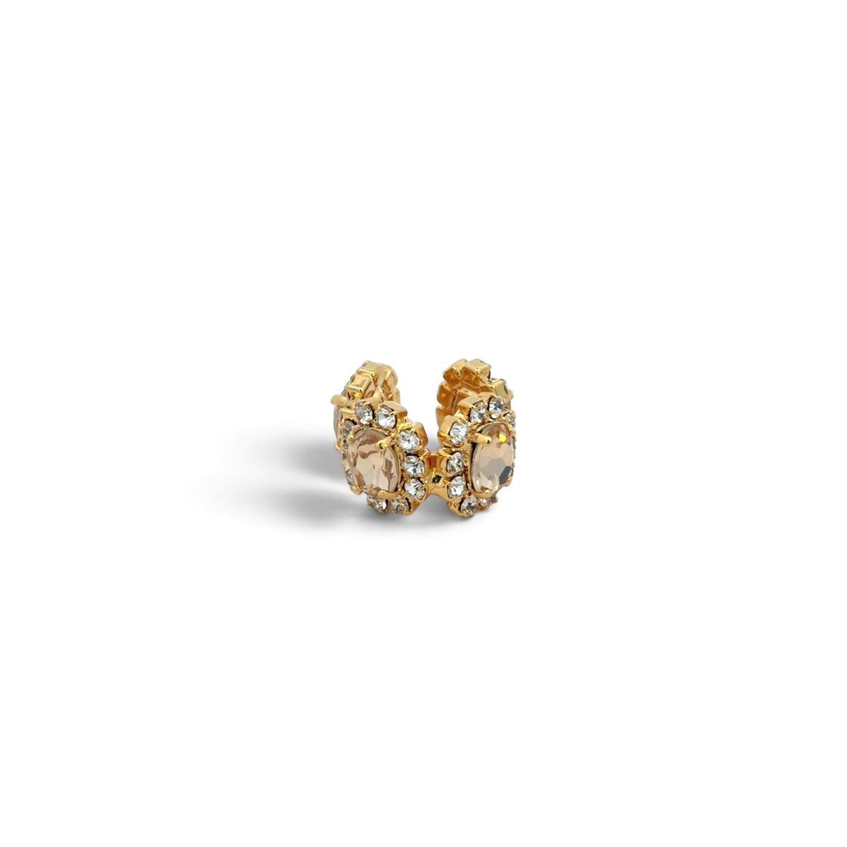 Ear Cuff Doble Óvalos Champagne - Piedra de Toque