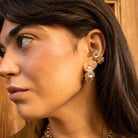 Ear Cuff Doble Óvalos Champagne - Piedra de Toque