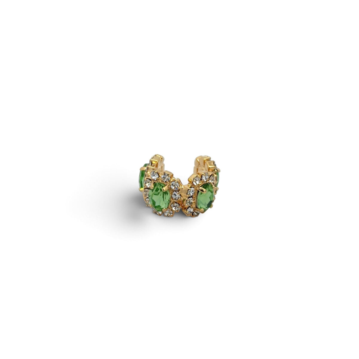 Ear Cuff Doble Óvalos Peridot - Piedra de Toque