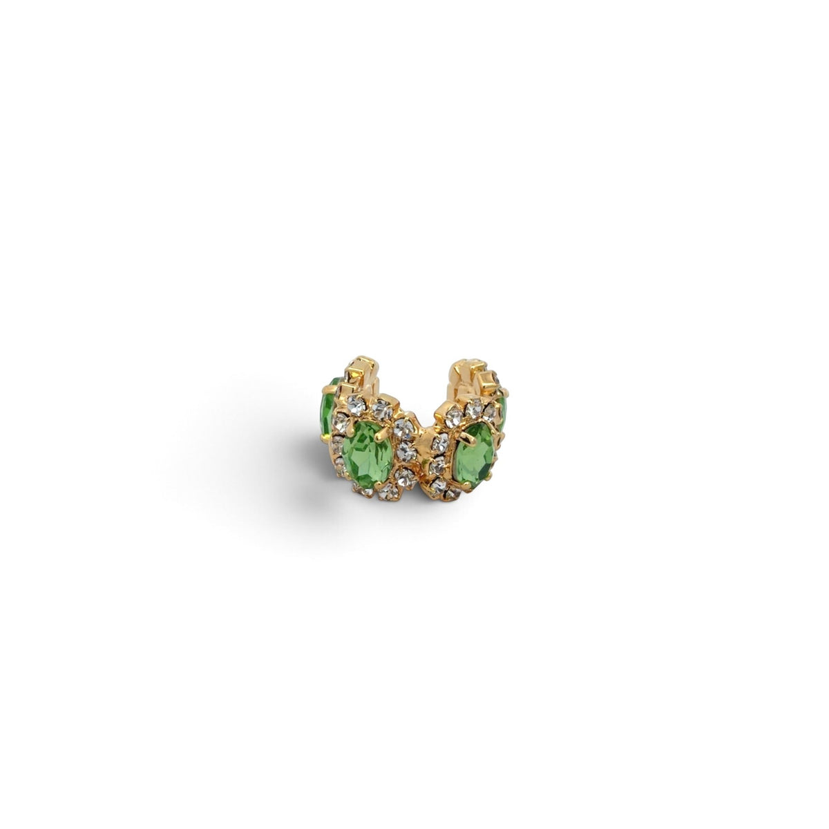 Ear Cuff Doble Óvalos Peridot - Piedra de Toque
