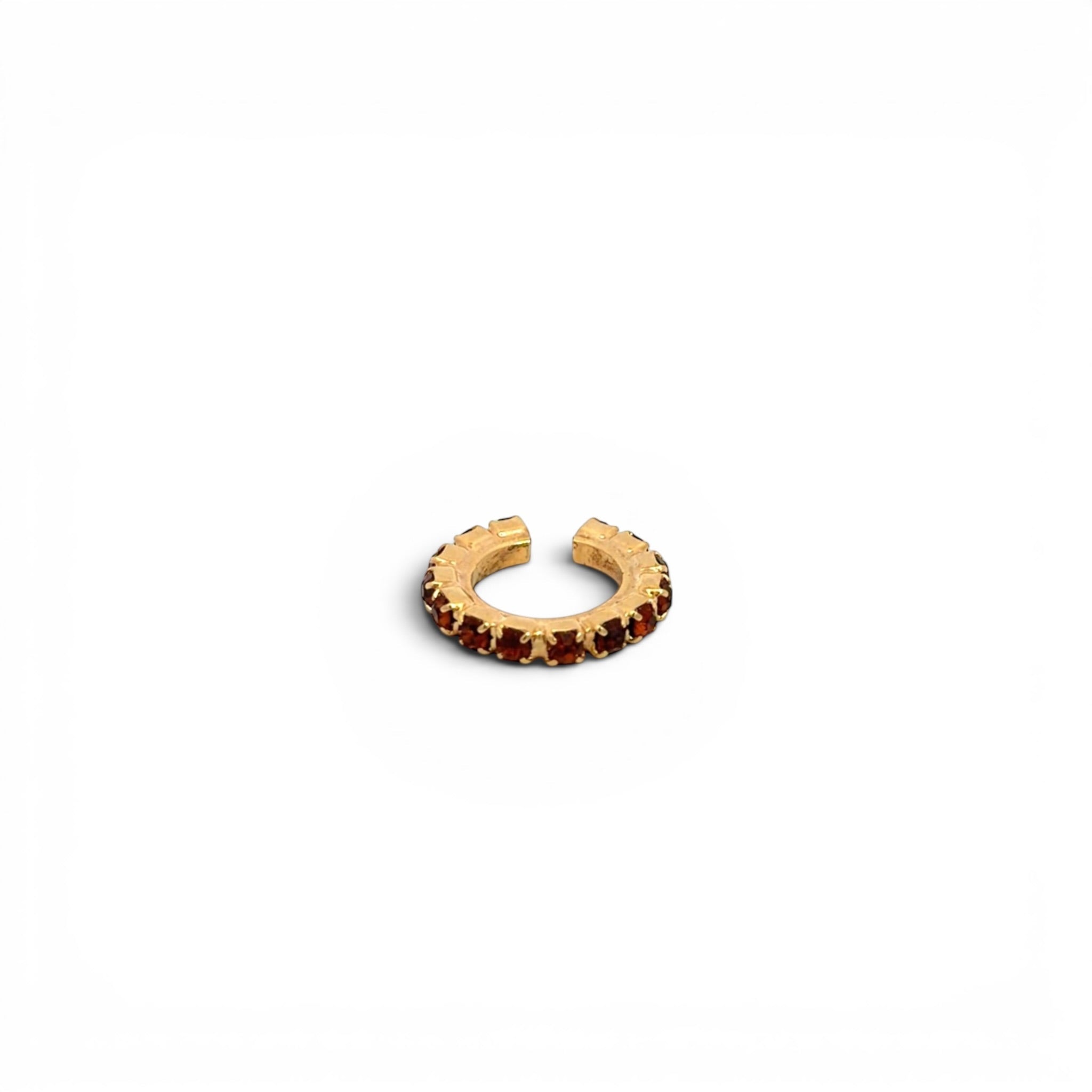 Ear Cuff Simple Topacio Ahumado - Piedra de Toque