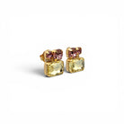 Pendiente Botón Amatista Clara Rectangular - Piedra de Toque