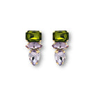 Pendiente Oliva Rectangular y Gota Violeta - Piedra de Toque