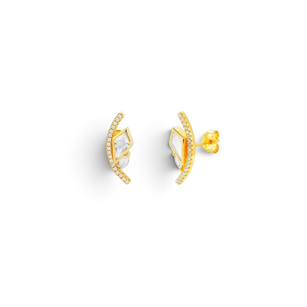 Pendientes Ala Curva Oro - Piedra de Toque