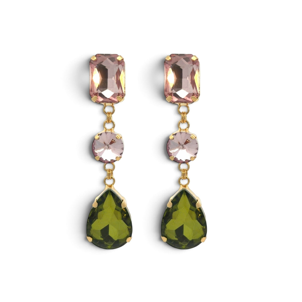 Pendientes Amatista Clara y Verde Olivo - Piedra de Toque