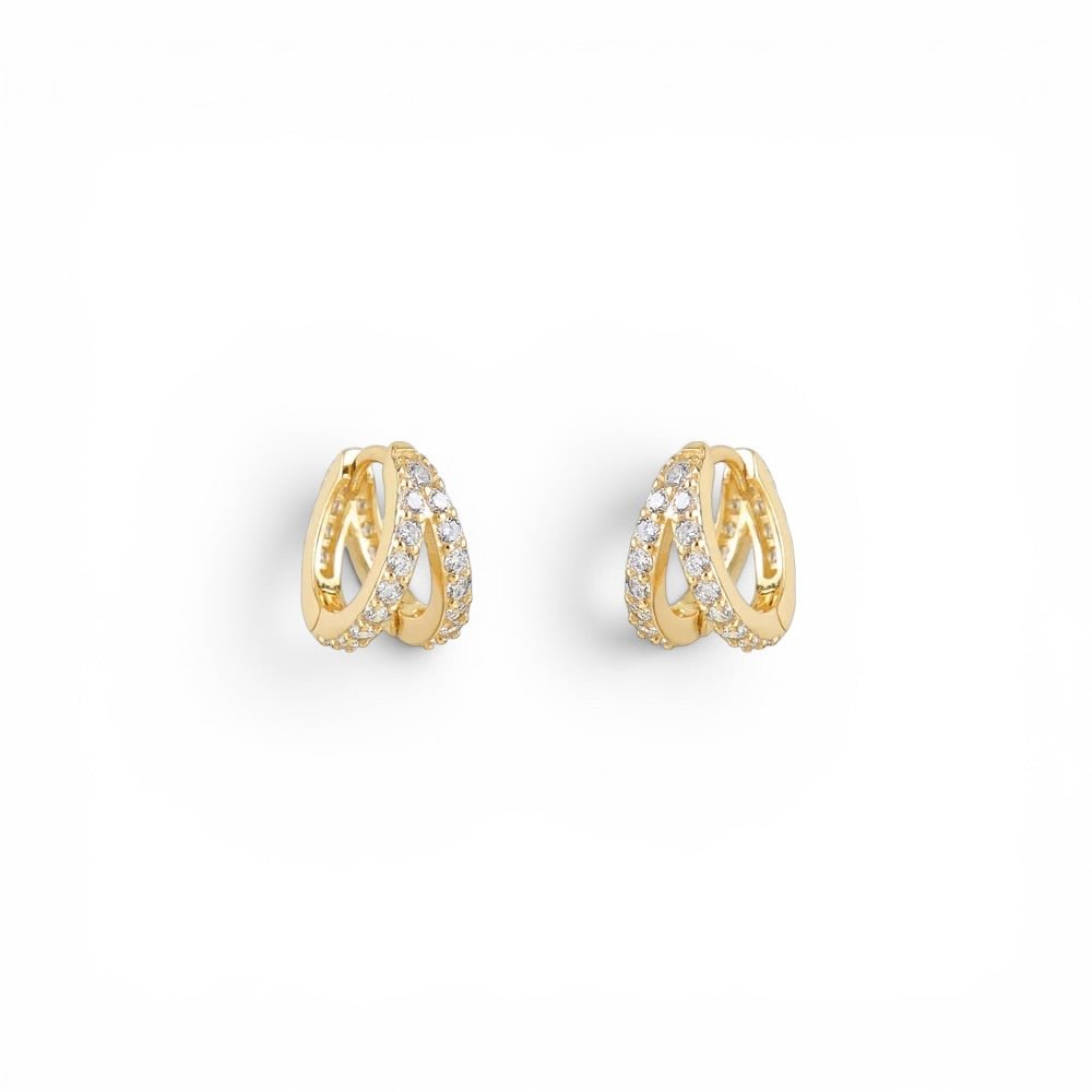 Pendientes Aro Doble con Circonitas - Piedra de Toque