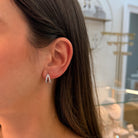 Pendientes Aro Doble con Circonitas Plata - Piedra de Toque