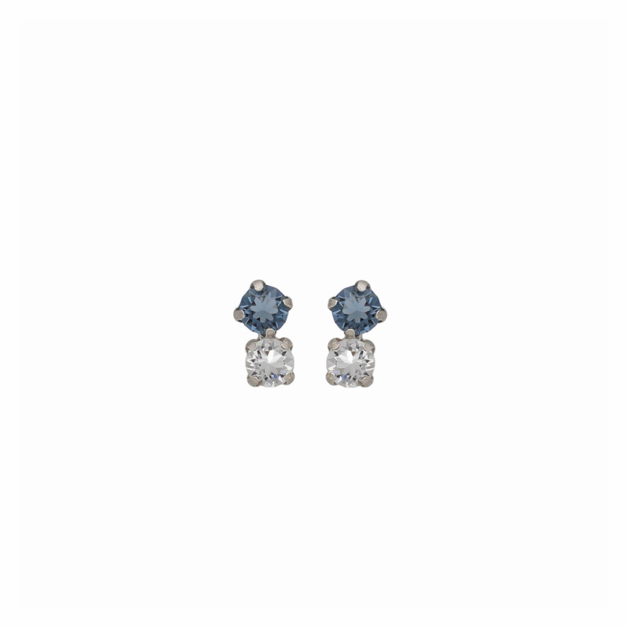 Pendientes Azul y Blanco Plata - Piedra de Toque