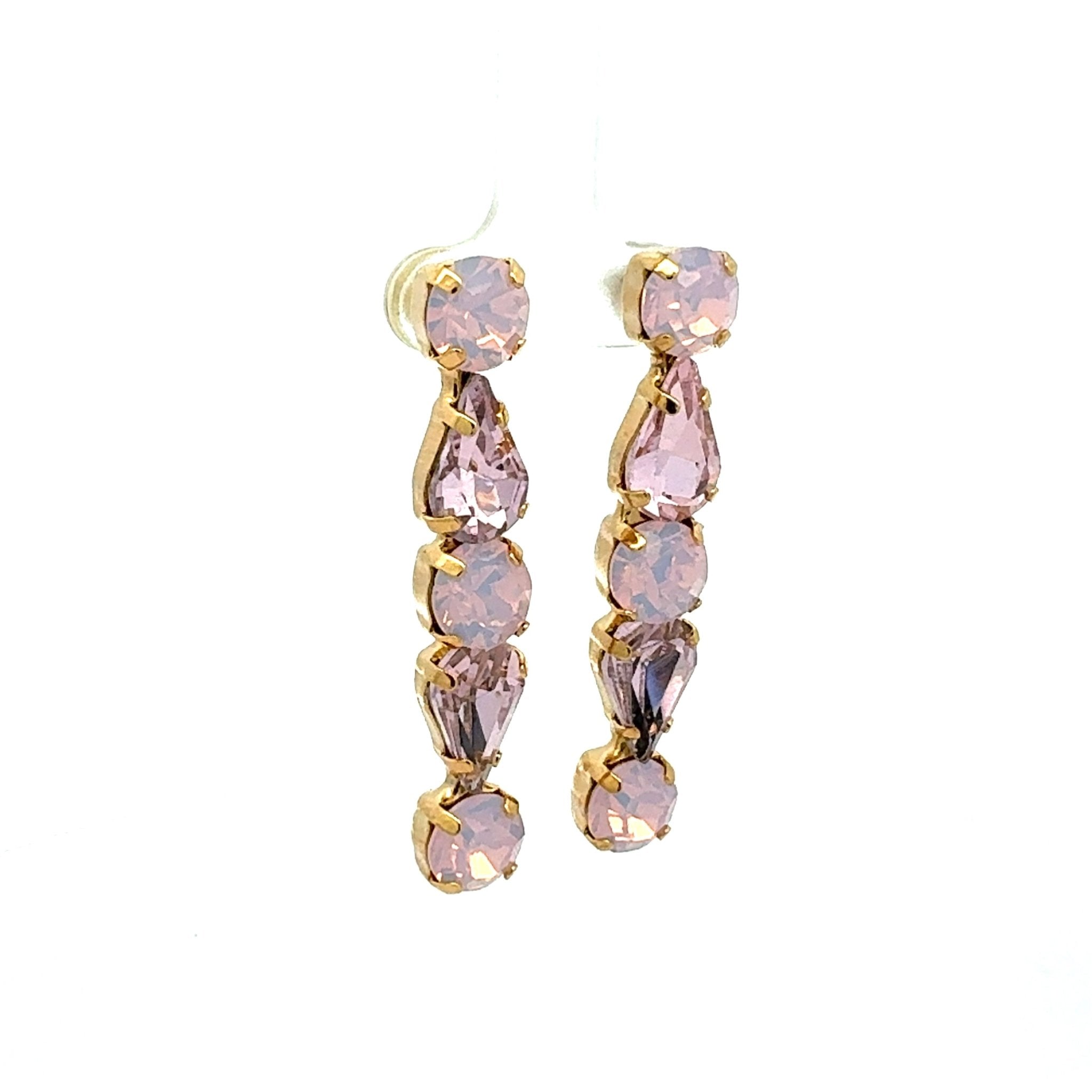 Pendientes Barra Rosa Palo - Piedra de Toque