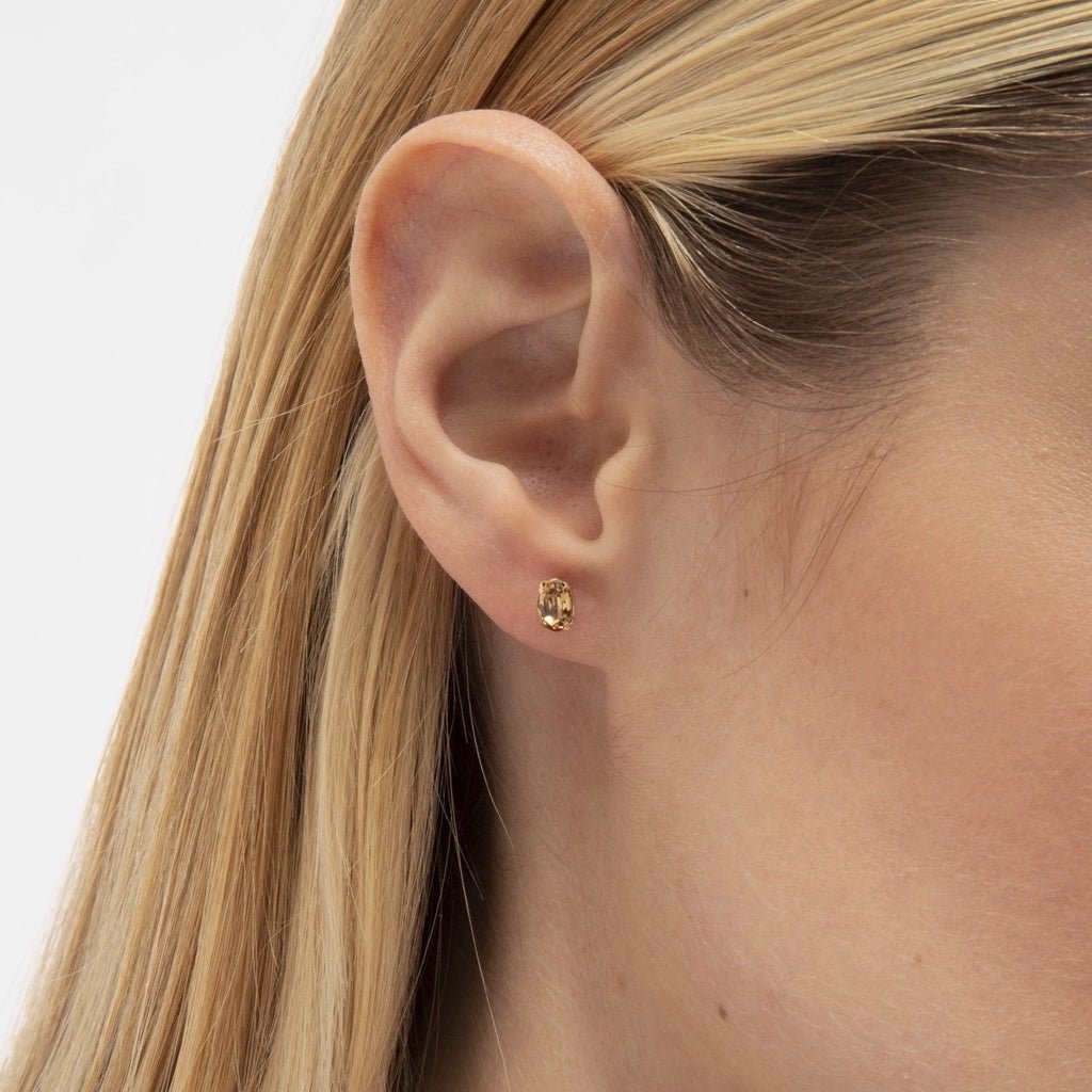 Pendientes Botón Aguamarina - Piedra de Toque