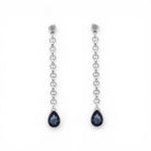 Pendientes Cadena y Gota Azul - Piedra de Toque
