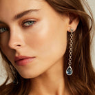 Pendientes Cadena y Gota Azul - Piedra de Toque