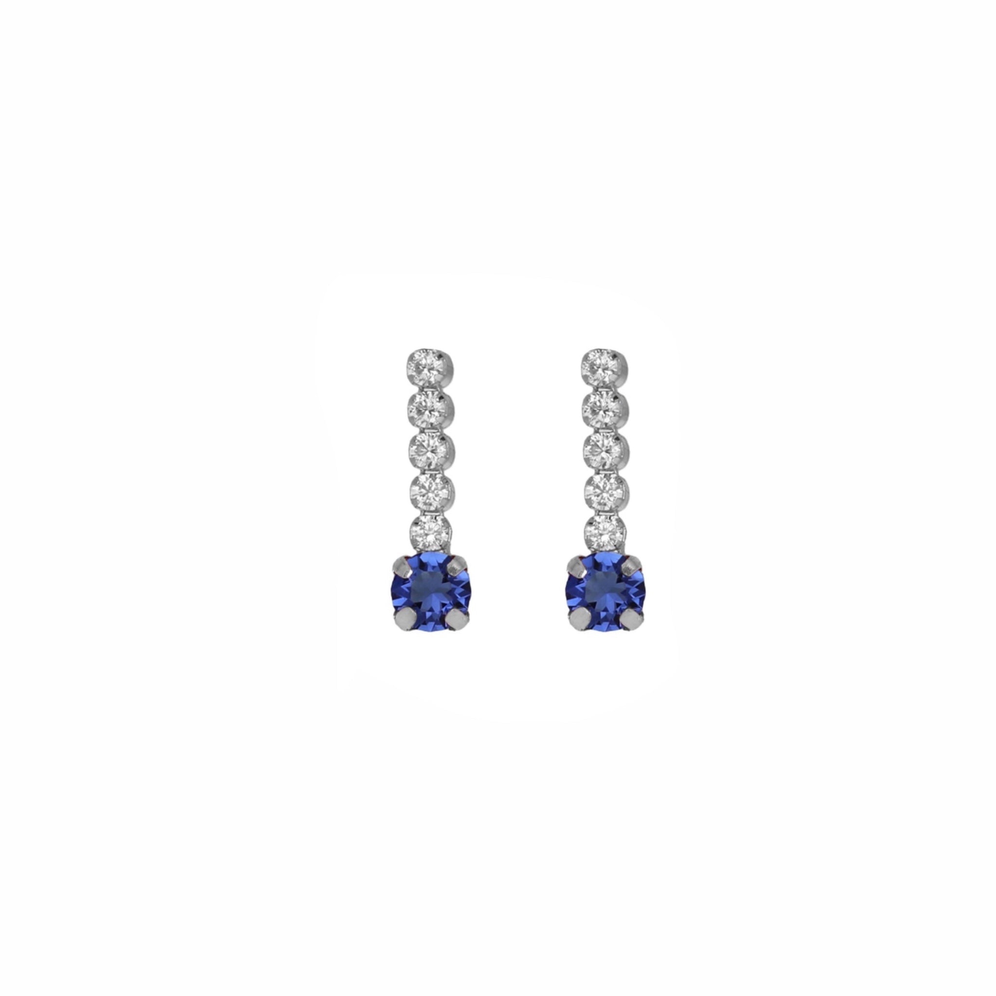 Pendientes Cascada Azul Plata - Piedra de Toque