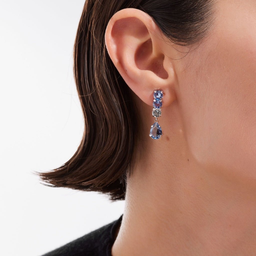 Pendientes Cascada Tonos Azul - Piedra de Toque